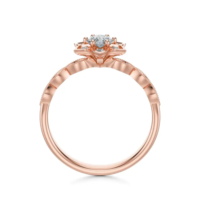 Pierścionek z różowego złota z diamentami AJPZ_148